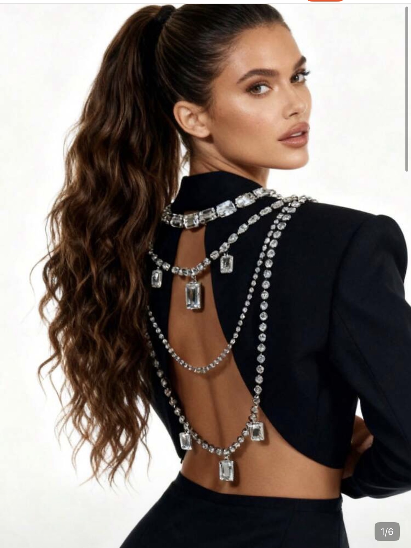 Rhinestone back chain 