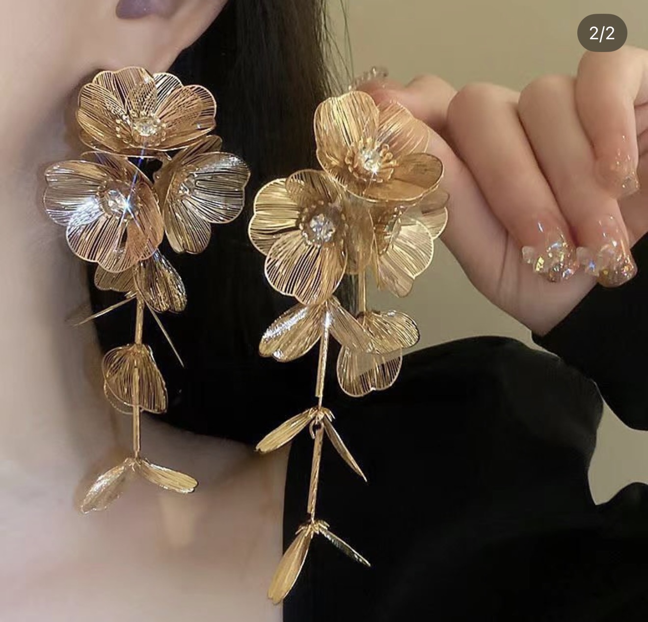 Flower golden earrings 